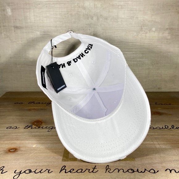 DSQUARED 2 WHITE Embroidered Baseball Cap Hat - Picture 4 of 4